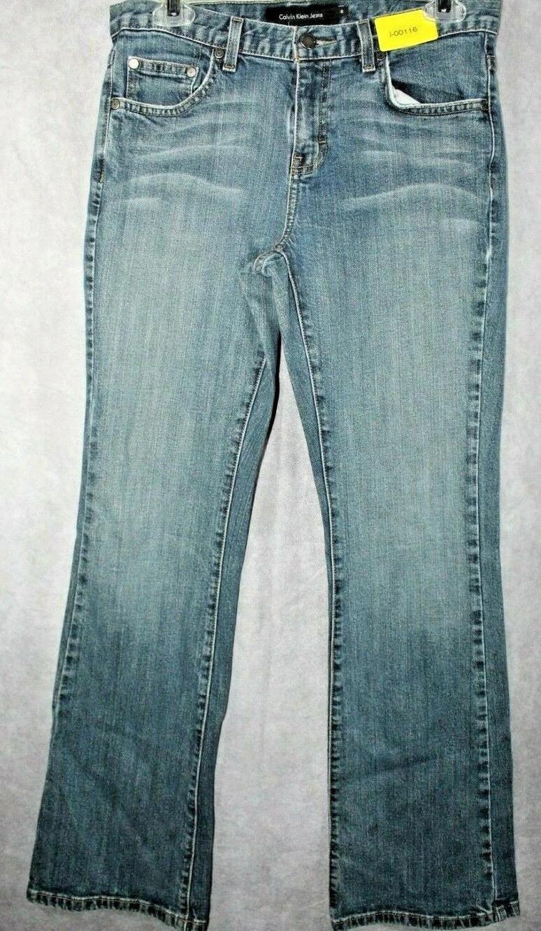 Calvin Klein Jeans Jeans Womens 6 Blue Flare Medium Wash Faded L32 Stretch Denim